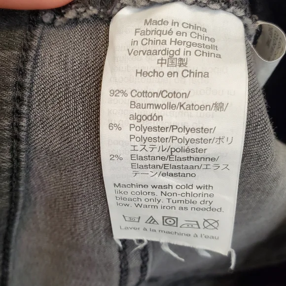 Madewell Charcoal 9" High-Rise Distressed Women's Skinny Jeans Size 25 - Picture 5 of 6